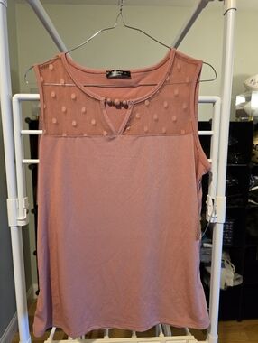 Womens Pink Sleeveless Top Blouse